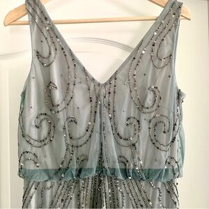 Adrianna Papell sleeveless blouson beaded gown